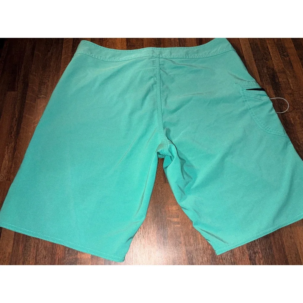 Volcom Mod-Tech Board Shorts Mens 33 Teal Green Repreve Stretch Swim Trunks
